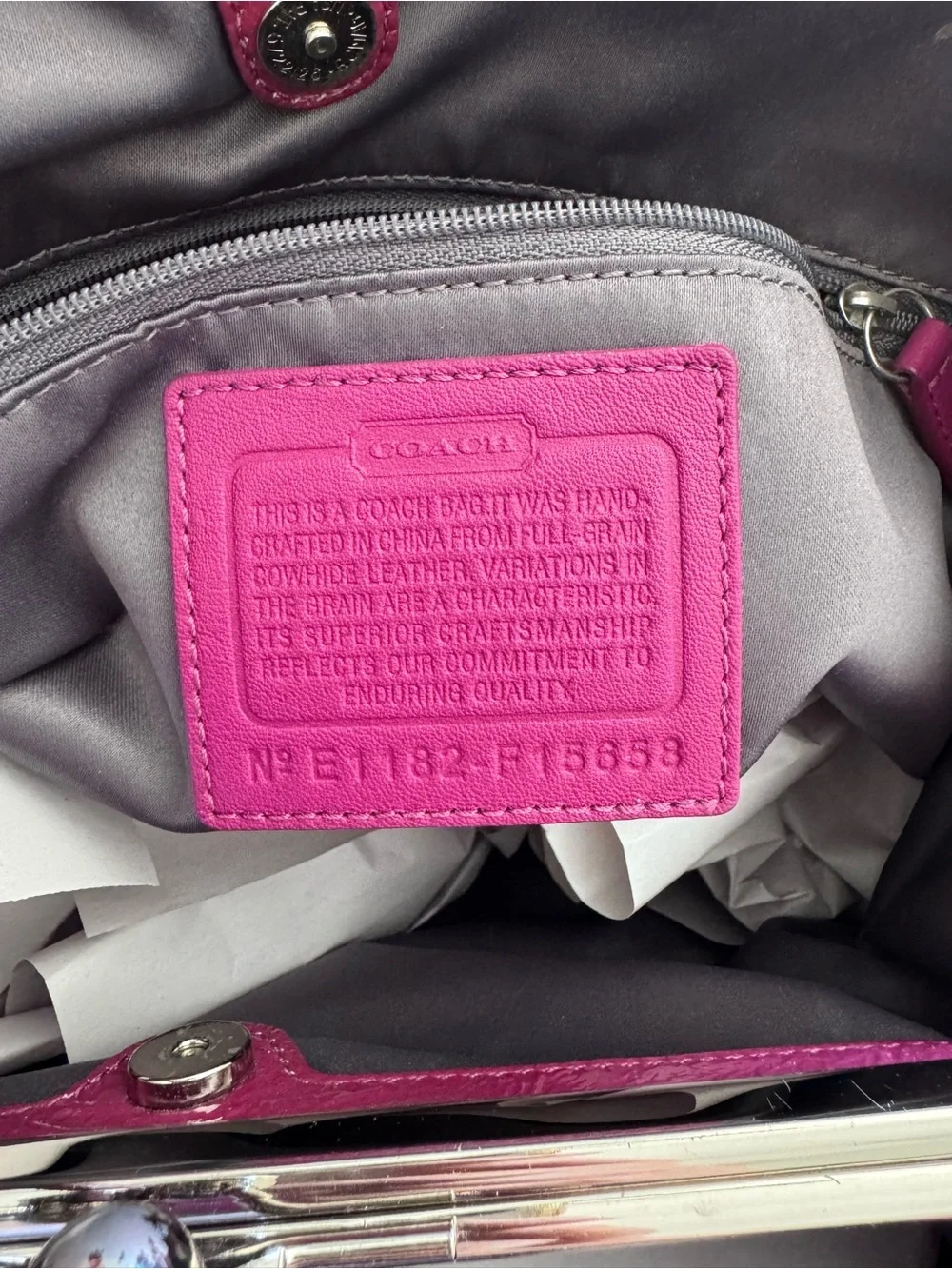 Coach Fuchsia Leather Shoulder Bag